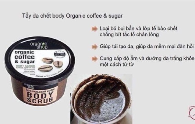 Tẩy da chết body Organic Coffee &amp;Sugar