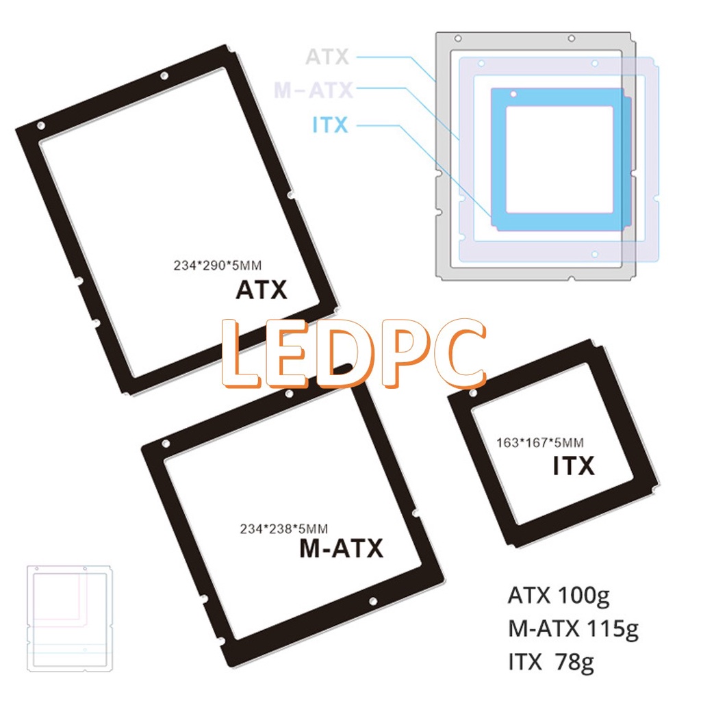 Khung led ARGB trang trí mainboard itx, matx, atx 5V 3pin