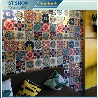 Decal dán kính dán tường bếp nhà tắm decan trang trí nhà cửa decal gạch bông loại 1 siêu ưu đãi ST Shophouse