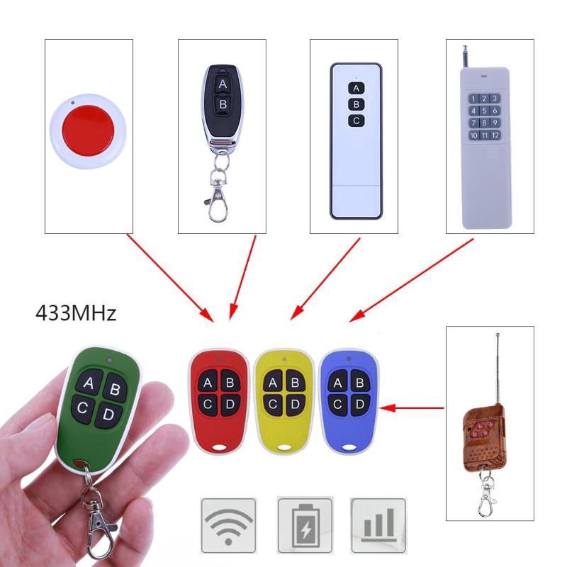 433MHz Remote Control Wireless 4 Keys Copy Cloning Duplicator ABCD Type