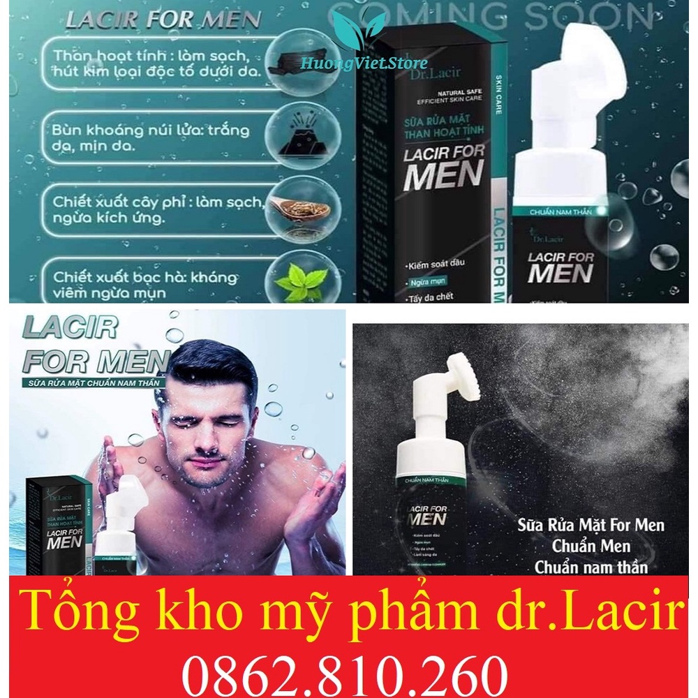 Sữa rửa mặt Lacir For Men làm sạch bụi bẩn dầu thừa sáng da ngăn ngừa mụn