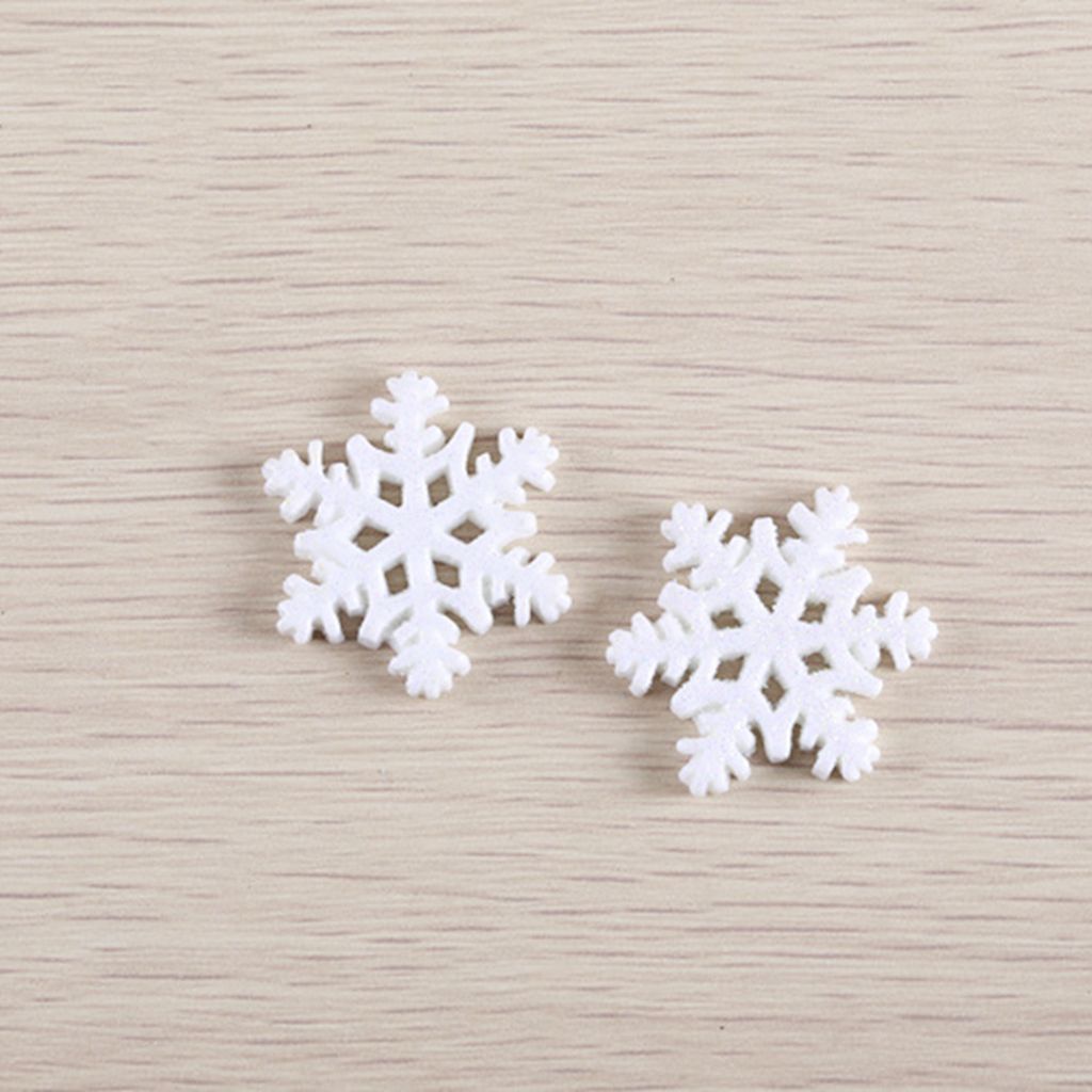 HARRIETT 10 pcs/pack Christmas Ornaments Glitter Xmas Tree  Decor Snowflake Crafts White DIY Resin Flat New Year Gift Party Supplies Christmas Embellishment