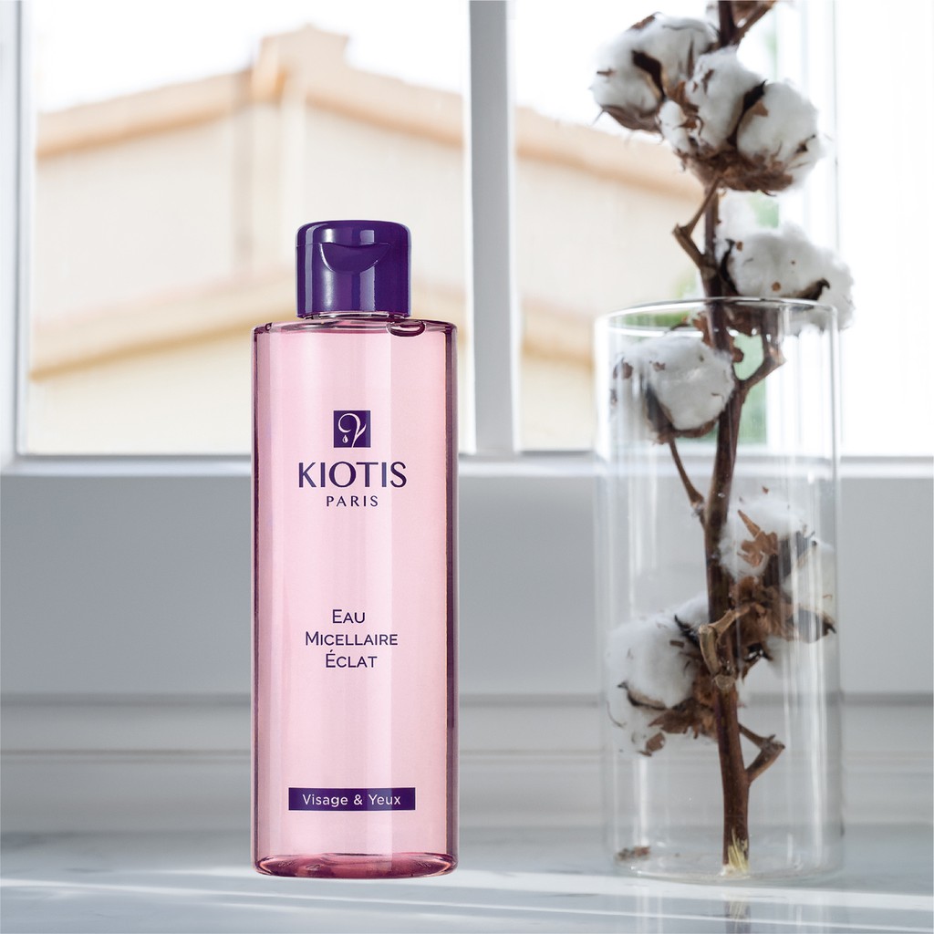 Nước rửa mặt tẩy trang cho da nhạy cảm Kiotis Paris eau micellaire eclat 200ml- hạn 11/2022