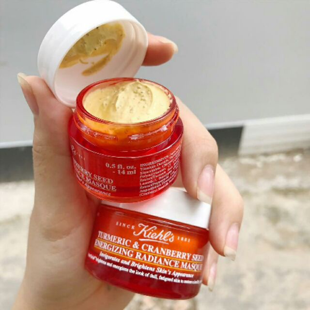 Mặt nạ nghệ Kiehls Tumeric &amp; Cranberry Seed Energizing Radiance Masque sáng da mờ thâm - Thi Vũ