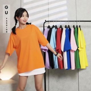 Áo Thun Tay Lỡ Nam Nữ Form Rộng Trơn Màu Unisex Đủ Màu Đen Trắng - Gu Fashion