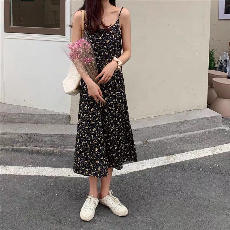 VÁY 2 DÂY HOA NHÍ