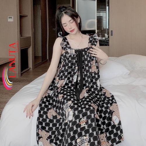Váy 2 dây dáng dài cánh tiên tiểu thư xinh đẹp lụa ngủ mango cao cấp LANUTA CT