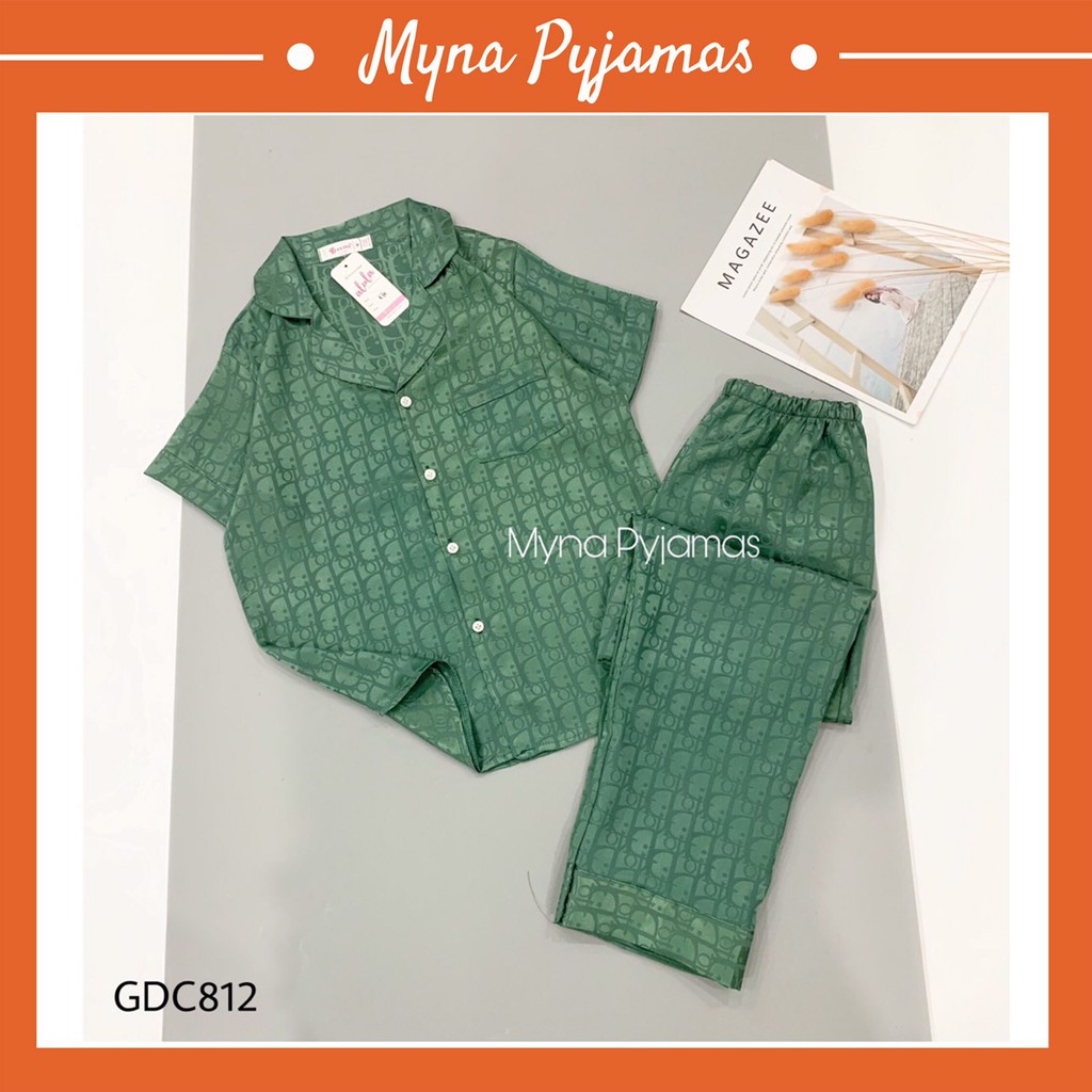Bộ Pyjama, Bộ mặc nhà Lụa Gấm Cao Cấp Áo Cộc Quần Dài, Hàng có size, Ảnh chụp thật | BigBuy360 - bigbuy360.vn