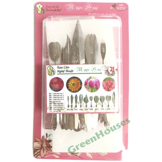Bộ 10 kim làm rau câu 3D inox nhãn hiệu Ngọc Huệ BỘ SỐ 21 - HÀNG CHÍNH HÃNG + tặng kèm 1 kim nhụy trong mỗi bộ