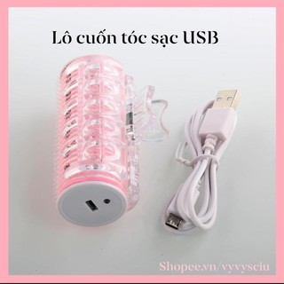 Lô cuốn tóc sạc điện USB tự dính uốn mái dài Hàn Quốc