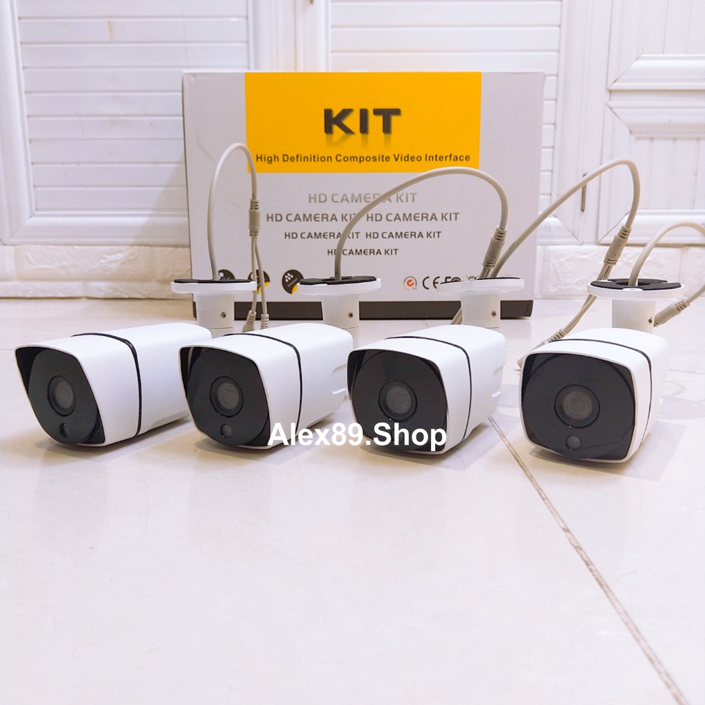 Trọn Bộ 4 Camera DVR Giám Sát 2MP Chóng Nước IP66 CCTV Dây 20 Mét-App điều khiển từ xa(Không HDD)