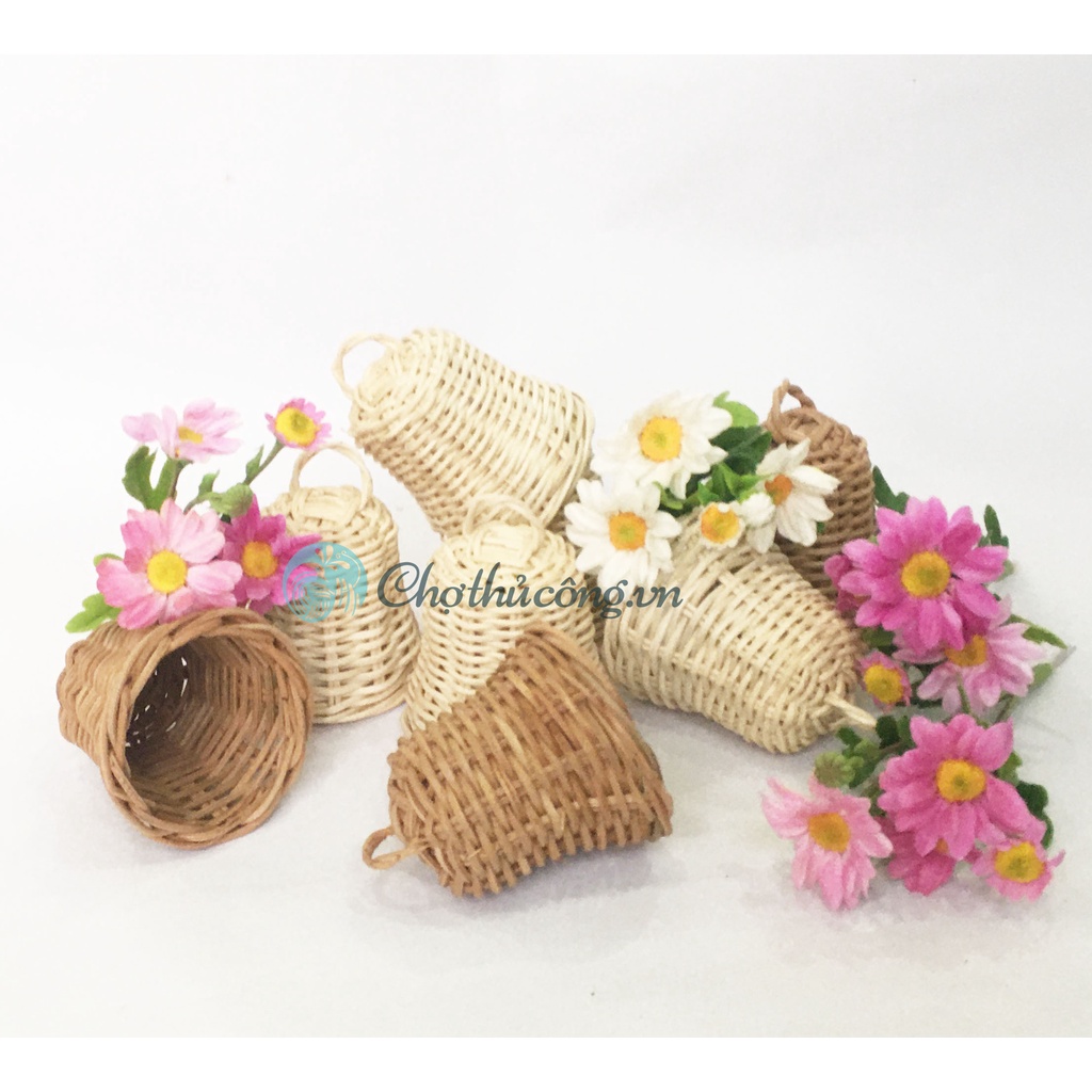 Quả chuông bằng mây tự nhiên decor, trang trí cây thông Noel  - làm đồ chơi handmade cho bé