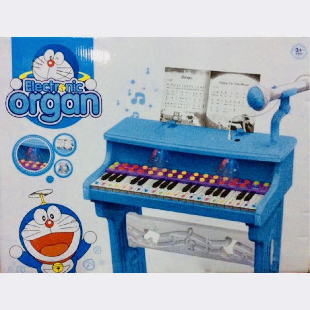 Hộp đồ chơi đánh đàn organ cho bé có micro và ghế ngồi P63