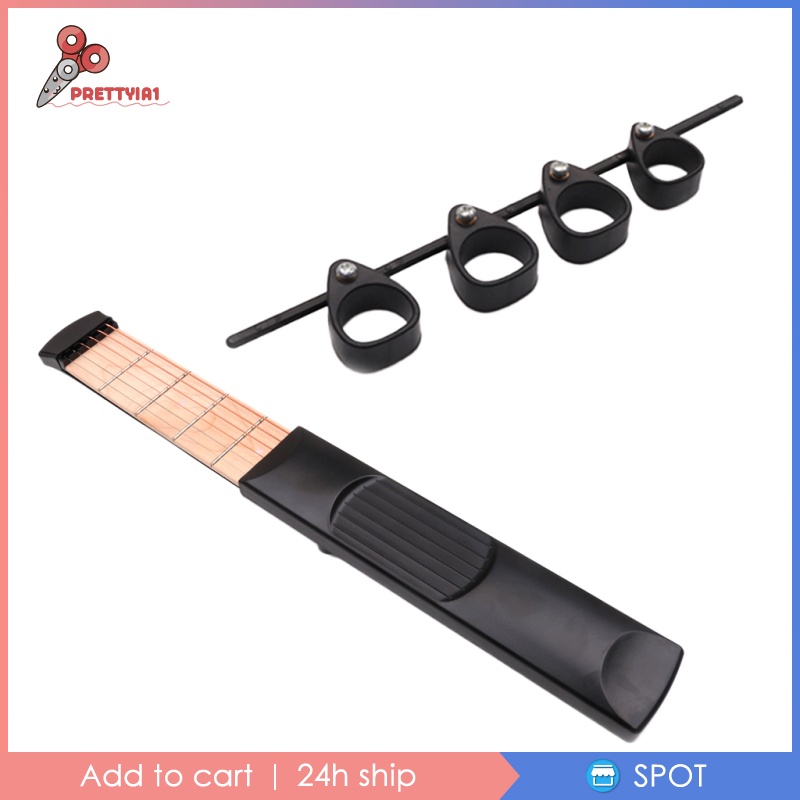 Dụng Cụ Luyện Tập Ngón Tay Đàn Guitar Prettyia1 6 Phím Màu Đen Cho Người Mới Bắt Đầu
