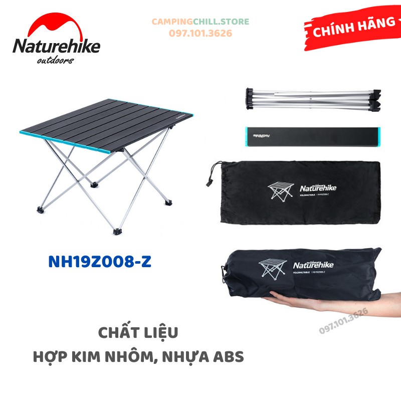 [CHÍNH HÃNG] BÀN NHÔM DÃ NGOẠI GẤP GỌN NATUREHIKE NH19Z008-Z