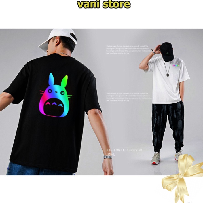 [Tặng Quà] Áo thun unisex tay lỡ Totoro siêu đáng yêu phản quang 7 màu . | BigBuy360 - bigbuy360.vn