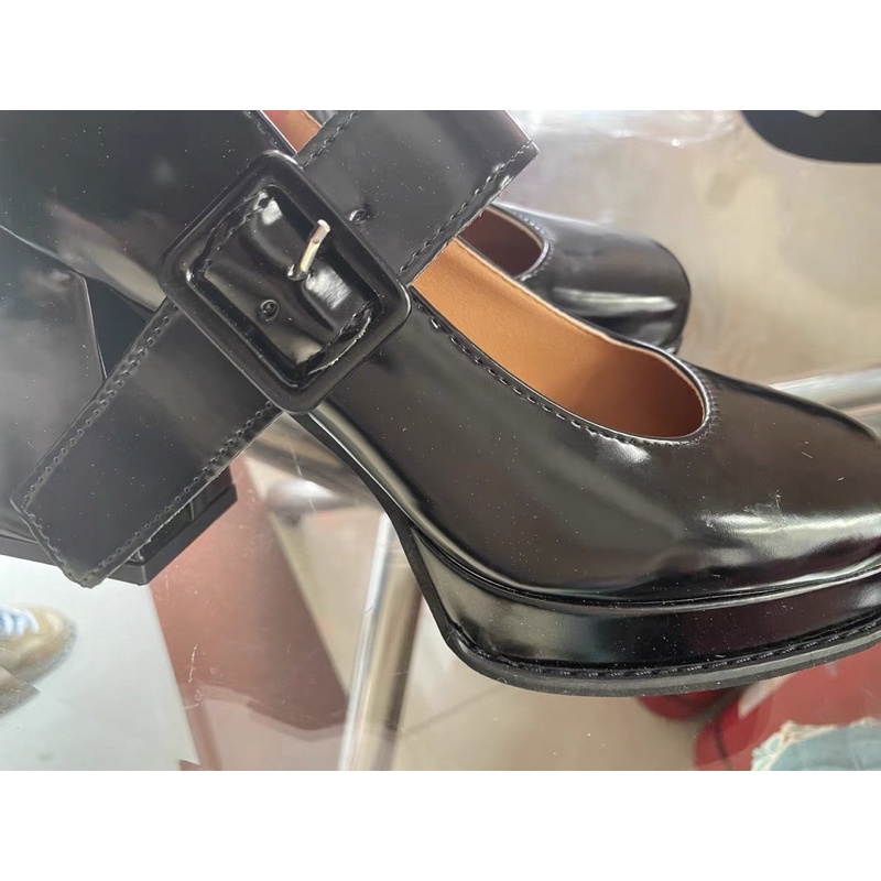 N32 LOẠI 1 SẴN   Guốc | Giày cao gót da bóng độn đế 10 phân hot 2022 COÁ ẢNH THẬT