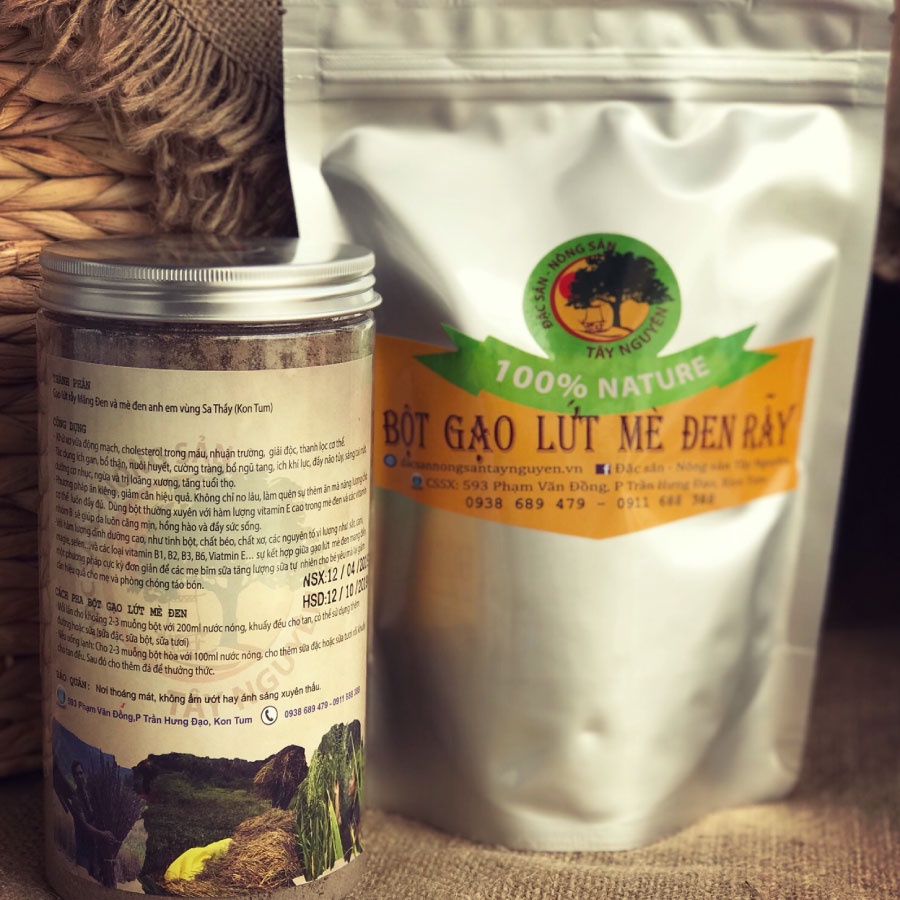 Bột Gạo Lứt Mè Đen, Thực Phẩm Lợi Sữa, Giảm Cân Bổ Sung Dinh Dưỡng Hằng Thuận Tây Nguyên