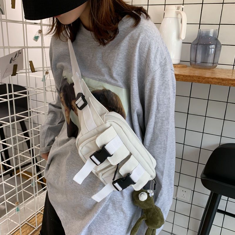 TÚI BAO TỬ CANVAS ĐEO CHÉO CHO NAM VÀ NỮ TA028 ĐEN & TRẮNG