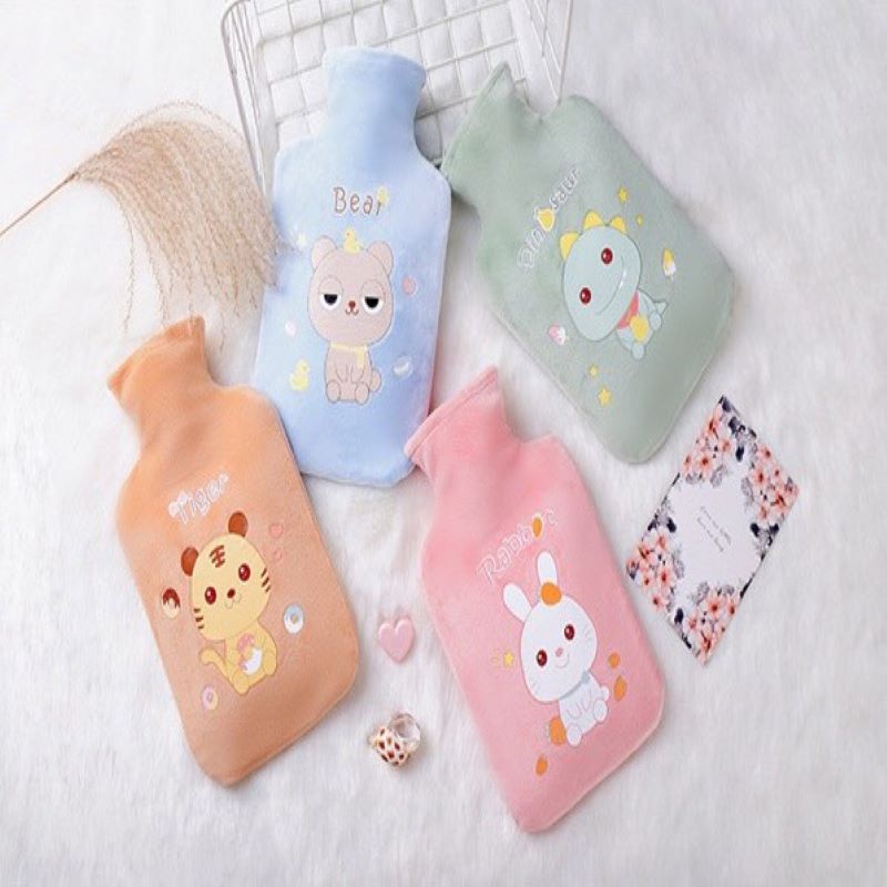 Túi chườm nóng lạnh, túi chườm bụng đa năng vải nhung cao cấp dễ sử dụng dung tích 500ml-1000ml