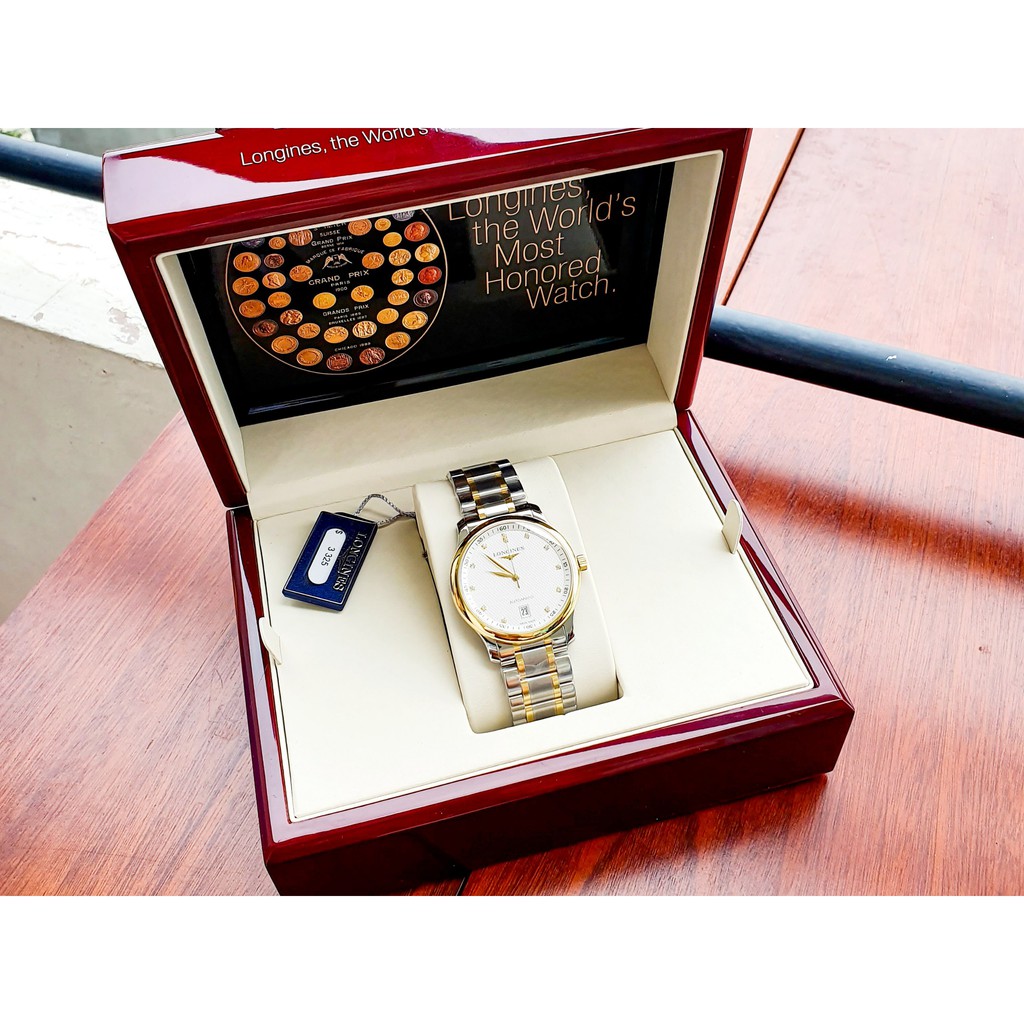 Đồng hồ nam chính hãng Longines Master Collection Diamond Demi 18kt L26285777 - Máy cơ tự động Thụy Sĩ - Viền vàng 18k