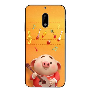 Ốp điện thoại hoạ tiết chú heo chơi nhạc dành cho điện thoại Nokia 2 3 5 6 6.1 8 Sirocco 2018