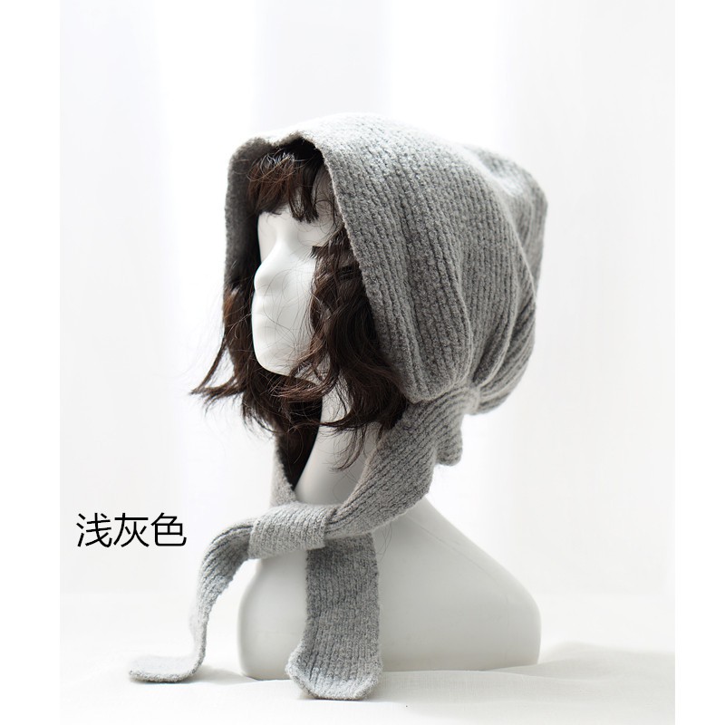 Mũ len trơn bảo vệ tai kiểu đơn giản retro Pháp Hàn Quốc thời trang thu đông cho nữ