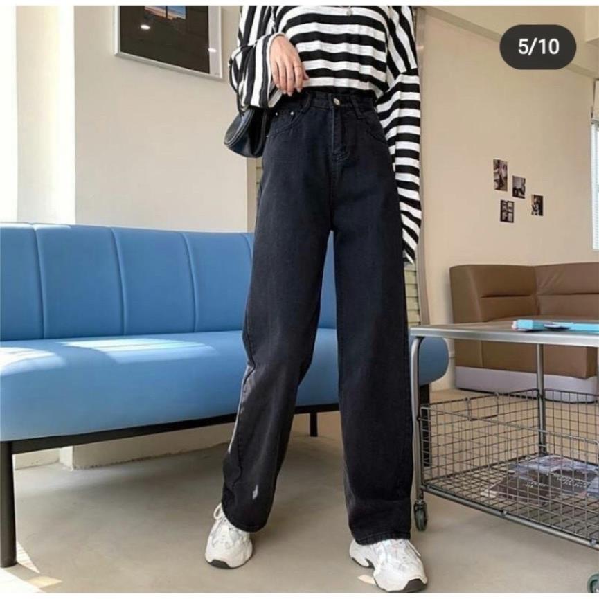 Quần jean nữ FLAKY SHOP cao cấp - Quần jean ống rộng lưng cao kiểu dáng basic dễ phối đồ | BigBuy360 - bigbuy360.vn