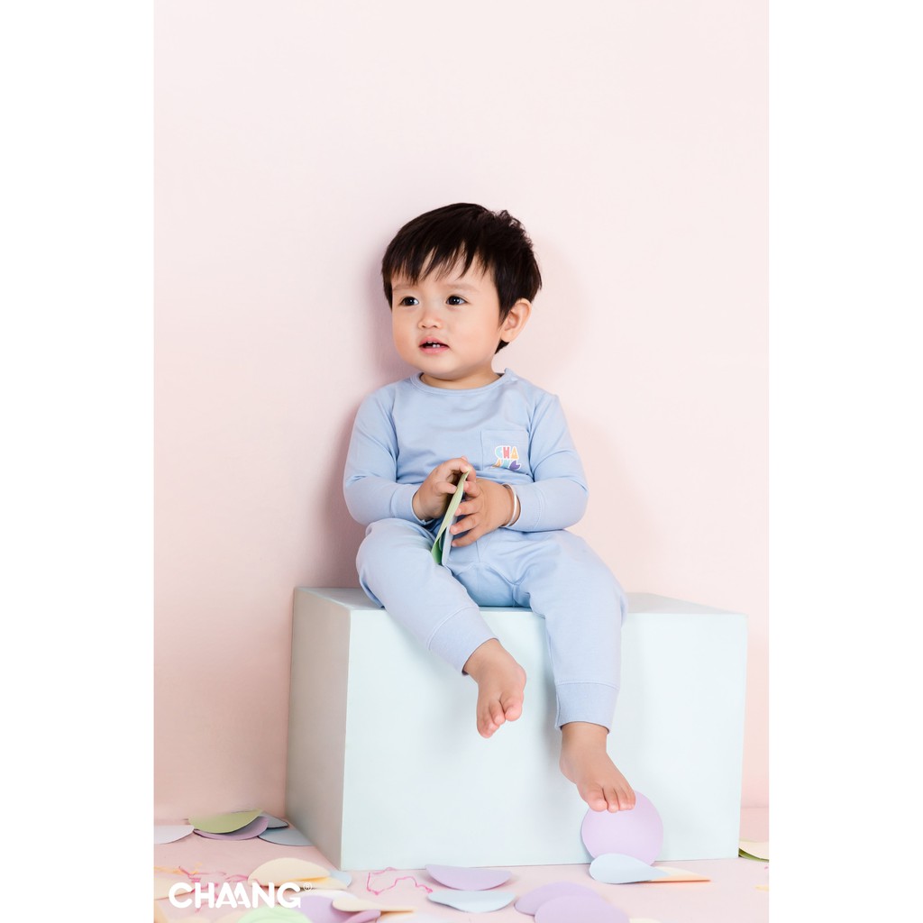 Bộ dài cài vai Colorblock xanh