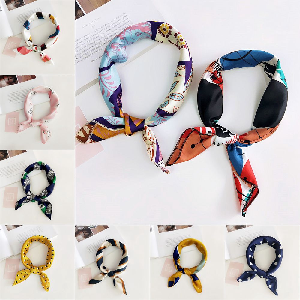 Khăn choàng cổ chất vải satin hình vuông thời trang cho nữ