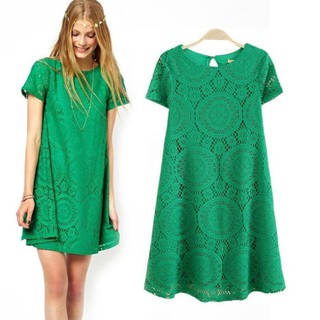Đầm suông tay ngắn phối ren đầm rộng đầm tay dài váy suông đầm chấm bi đầm boho đầm lolita váy lép đầm cổ vuông đầm xoè