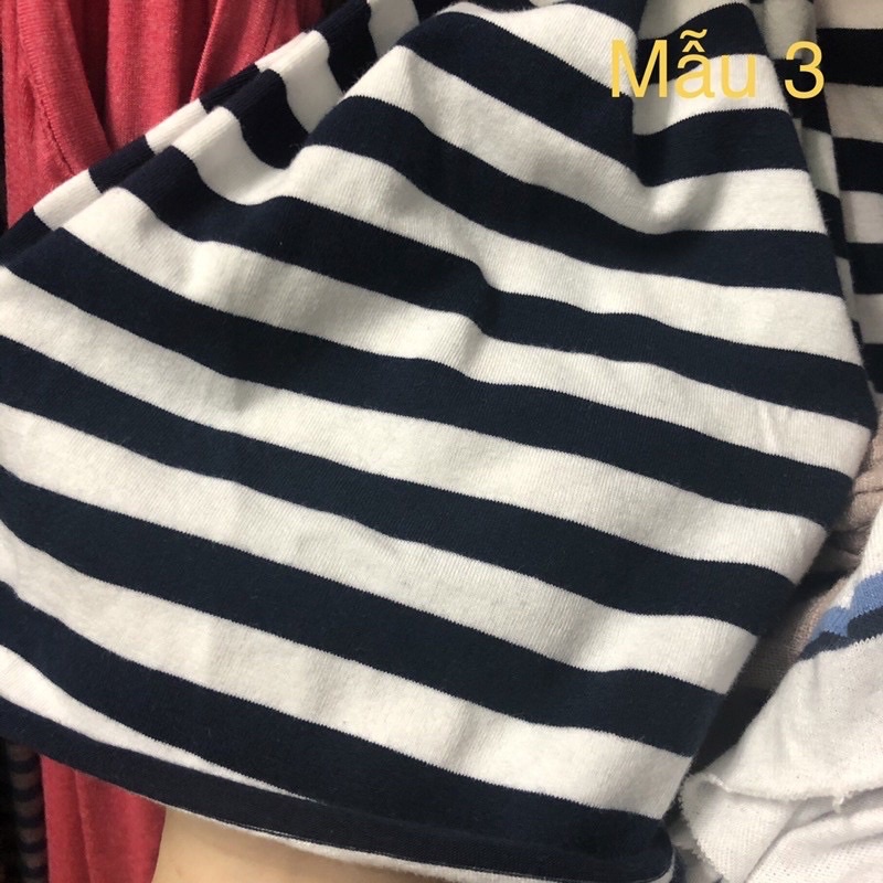 Combo Vải Thun Cotton 25M Sọc Xanh Đen