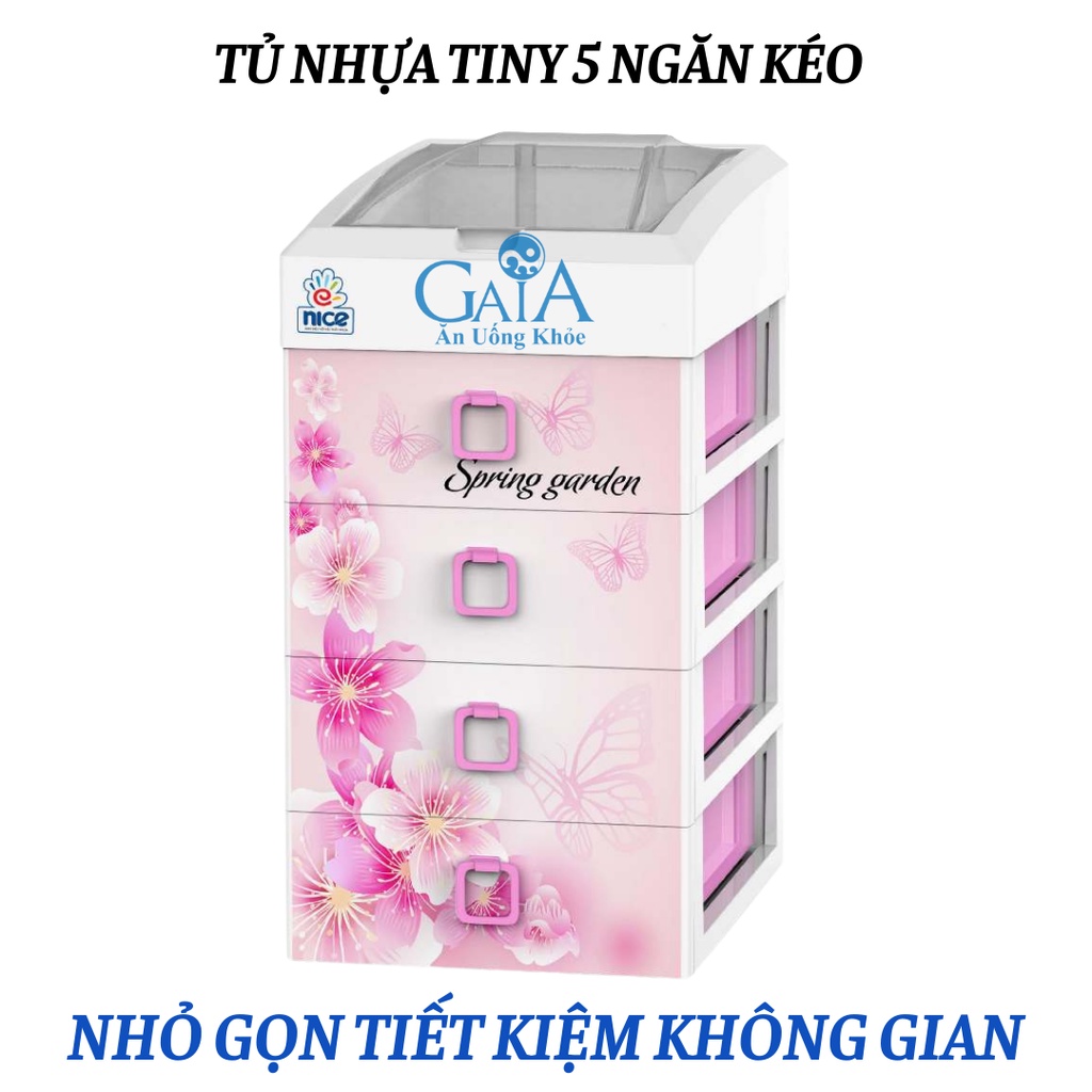 Tủ nhựa Tiny ngăn kéo đa năng đựng đồ để bàn tiện dụng 100% nhựa PP Đại Đồng Tiến an toàn sức khỏe