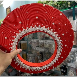 khăn xếp cô dâu điểm hạt