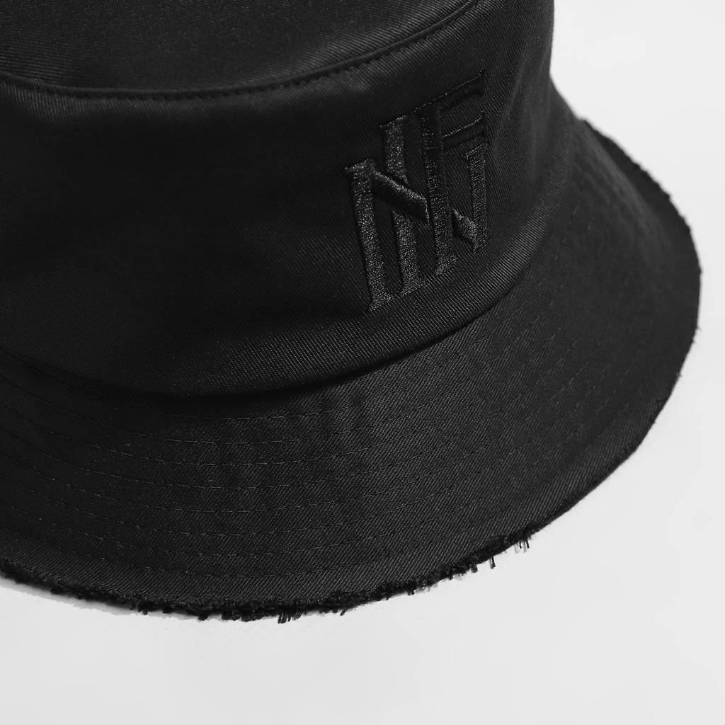 Nón Bucket INF Đen Logo Thêu