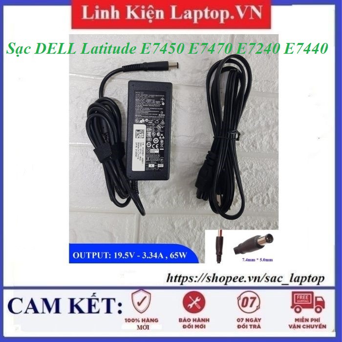 Sạc Laptop DELL Latitude E7450 E7470 E7240 E7440 Chân Kim To kích thước 7.4mm x 5.0mm