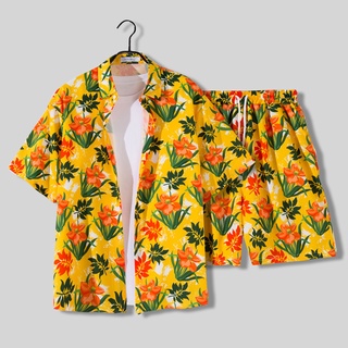 Set đồ đi biển in họa tiết phong cách hawaii thời trang cho nam (có bán lẻ)
