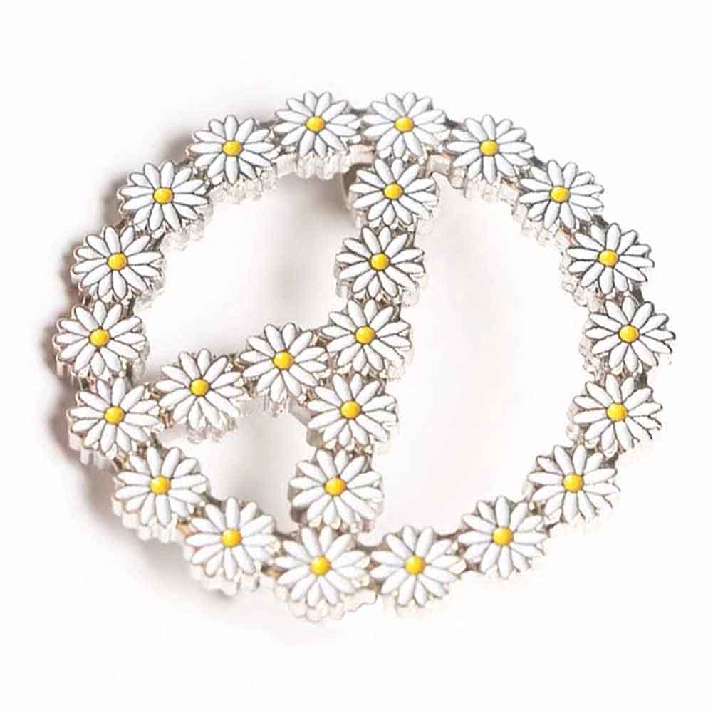 Ghim Cài Áo Hình Tròn Họa Tiết Hoa Cúc Thời Trang