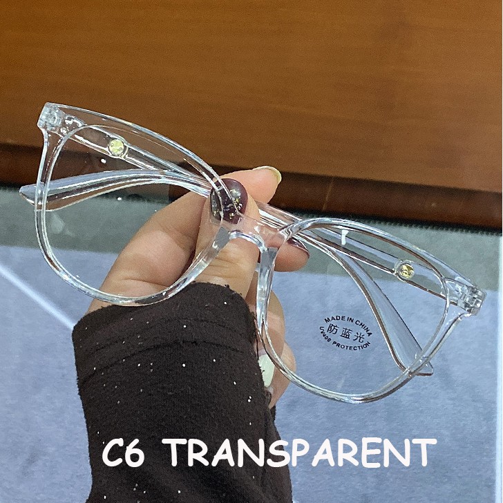 Kính Mắt Tròng Màu Trong Suốt Chống Ánh Sáng Xanh Thời Trang Cho Phụ Nữ