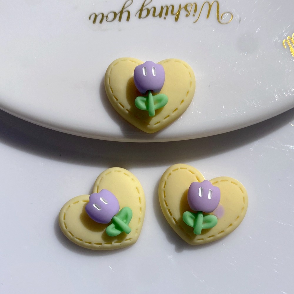 Phụ Kiện Trang Trí Hình Hoa Tulip Bằng Nhựa DIY Dành Cho Trang Trí Điện Thoại/ Giày Dép