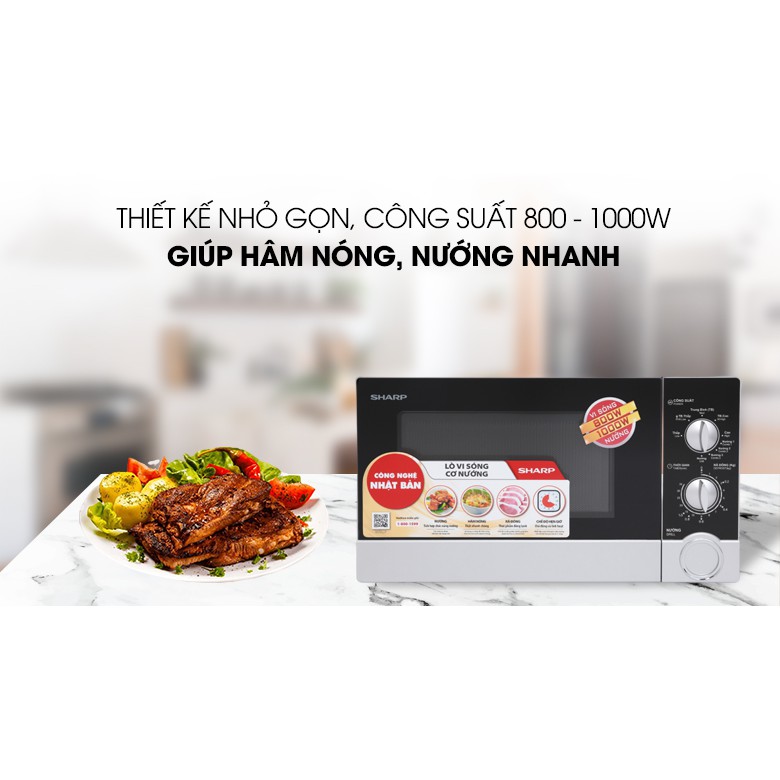 [Hỏa tốc 1 giờ] [HÀNG CHÍNH HÃNG] Lò vi sóng Sharp R-223VN-M | R-302VN-M 20L có nướng