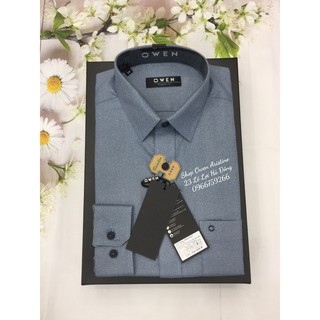 [OWEN SALE] ÁO SƠ MI OWEN AR91316DT MÀU XANH XÁM.