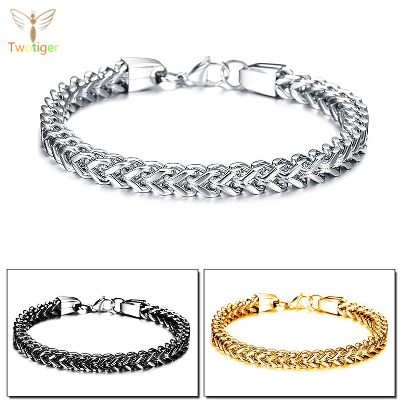 Vòng tay thép titan khắc chữ không phai thời trang dành cho nam MaleSteel