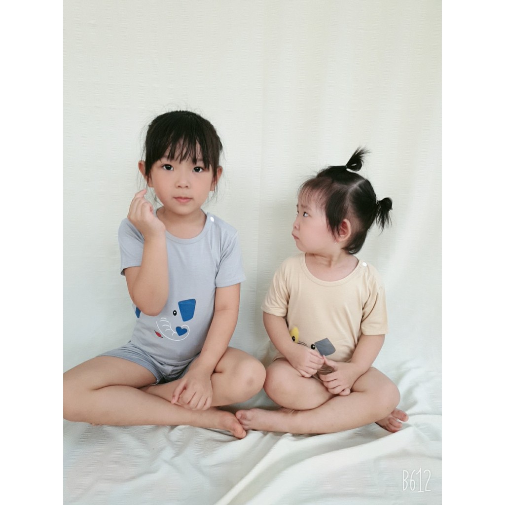 Quần áo bé trai, bé gái xuất Hàn vải cotton loại 1 hình thú ngộ nghĩnh (sơ sinh - 12kg)