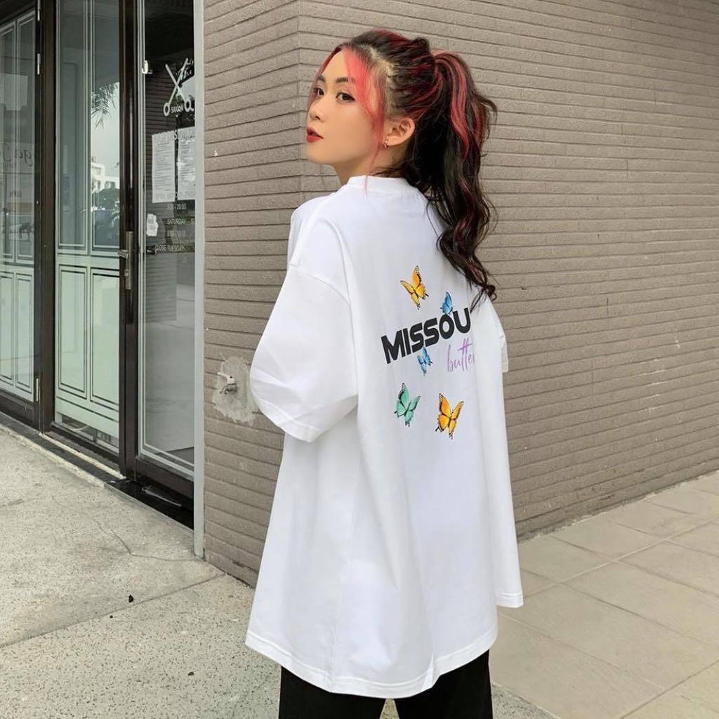 Áo thun tay lỡ Missout nam nữ unisex cotton full tag phông rộng oversize - Gin Store