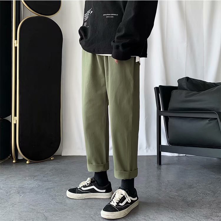 Quần ống rộng kiểu dáng đơn giản màu trơn trẻ trung năng động cho nam