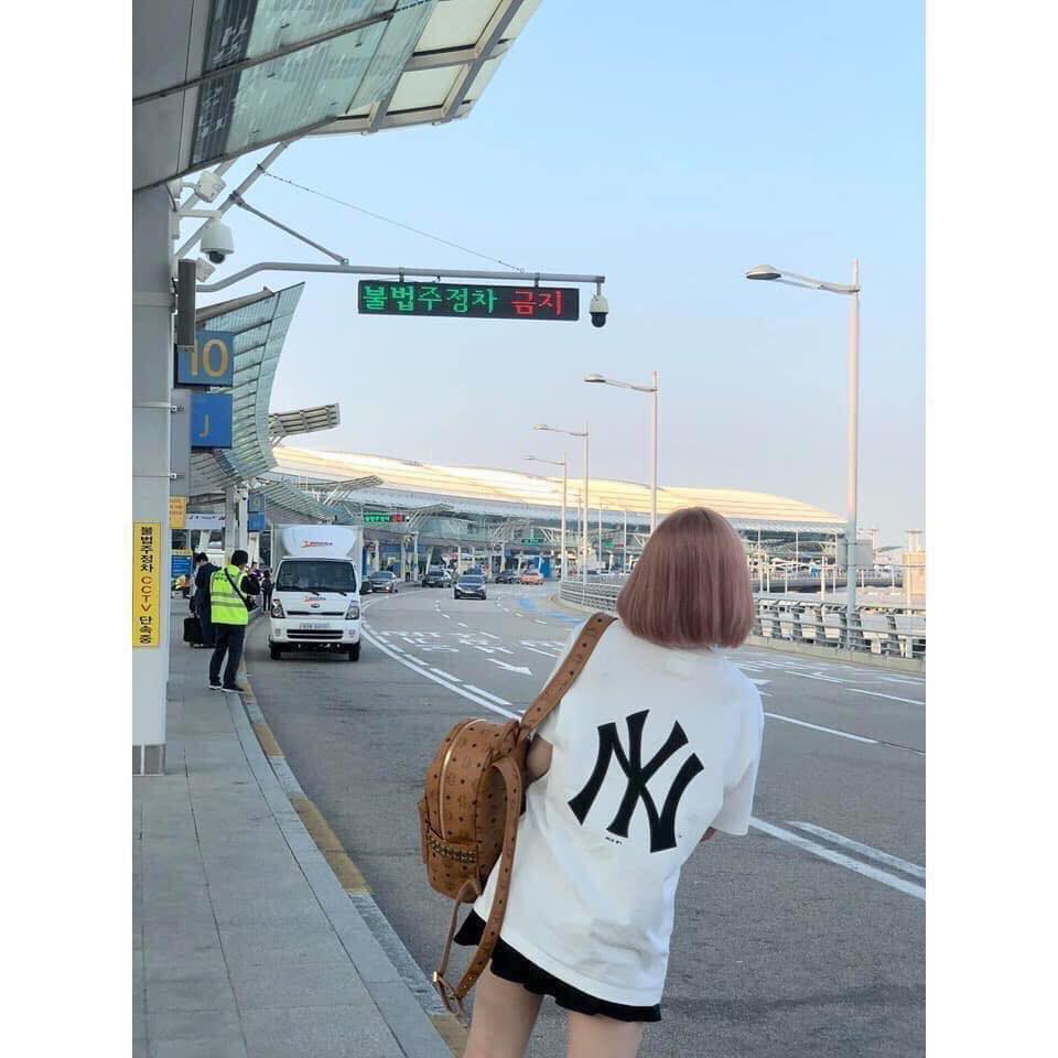 Áo thun oversize unisex NY trắng đen form rộng tay lỡ ulzzang cặp đôi Hàn Quốc