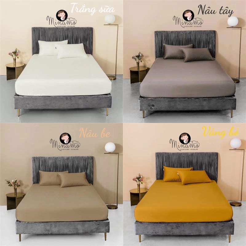 Bộ Vỏ Ga Gối Cotton 60s Minamo A03 Nhiều Màu Trơn Đẹp, Siêu Mềm Mát, Không Bai Xù - Bảo Hành Chính Hãng Minamo