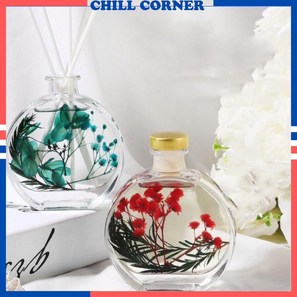 Tinh Dầu Thơm Phòng Thiên Nhiên 100ml Hoa Khô Vĩnh Cửu Que Gỗ Lọ Tự Khuếch Tán TD38