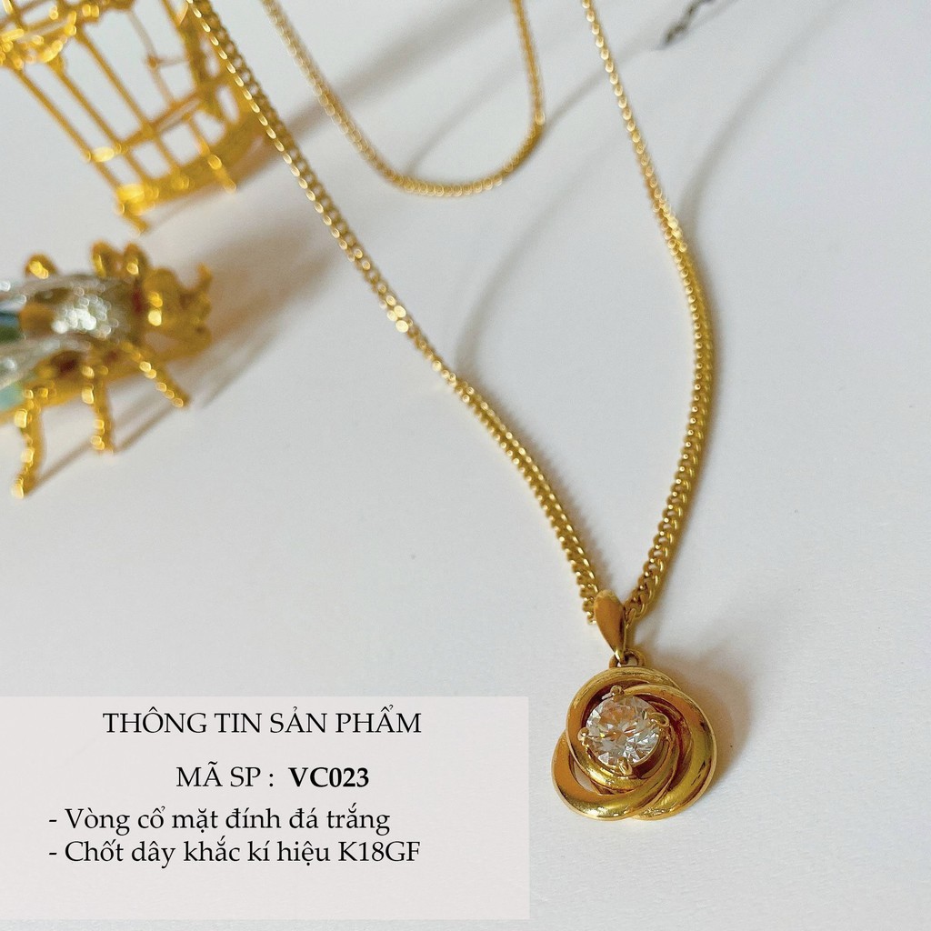 DÂY CHUYỀN MẶT ĐÁ TRẮNG SECONDHAND NHẬT BẢN BOU JEWELRY VINTAGE MÃ VC023